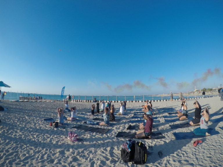 Padi beach event yoga session